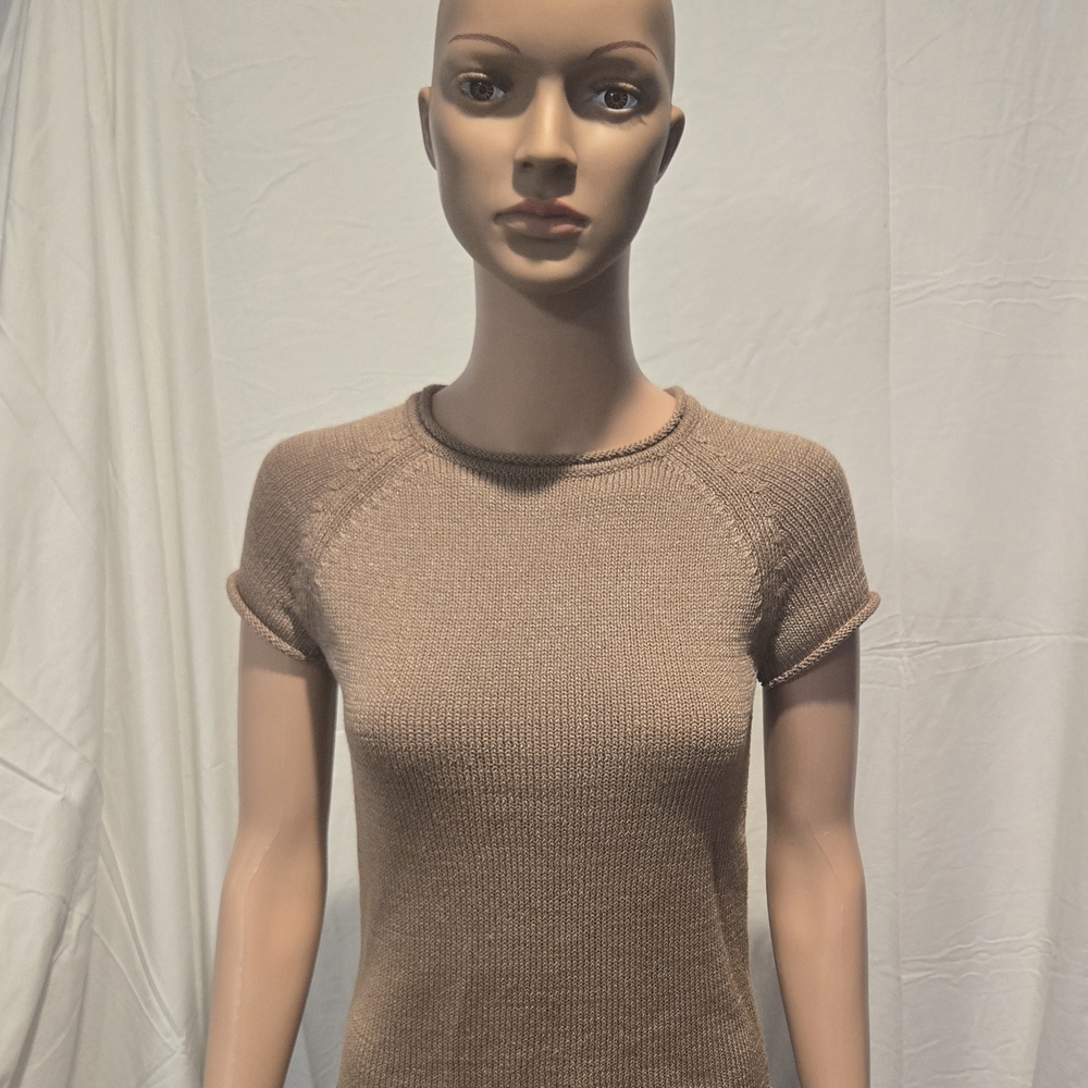 Tahari Light Brown Knit Top